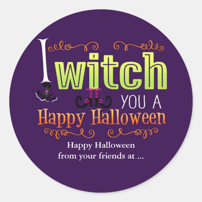 JE VOUS SUIS UN HEUREUX HALLOWEEN Favor Sticker (Devant)