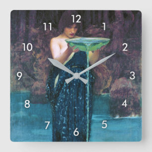 Jealous Circe, John William Waterhouse Square Wall Clock