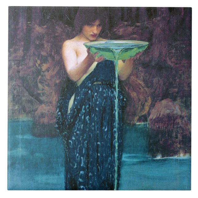 Jealous Circe, John William Waterhouse Tile (Front)
