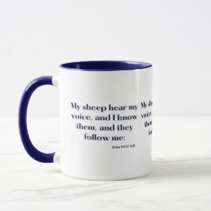 Jean 10:27 KJV Bible Écriture Mug à deux tons