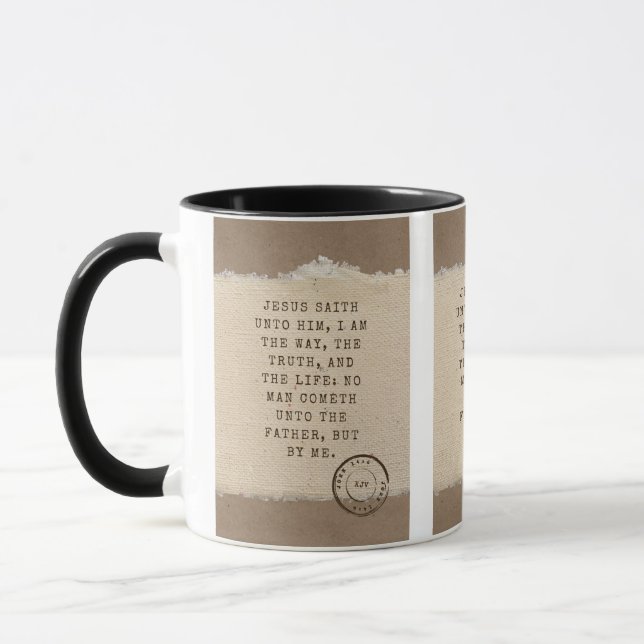 Jean 14:6 KJV Bible Verse Pic Mug à deux tons (Gauche)
