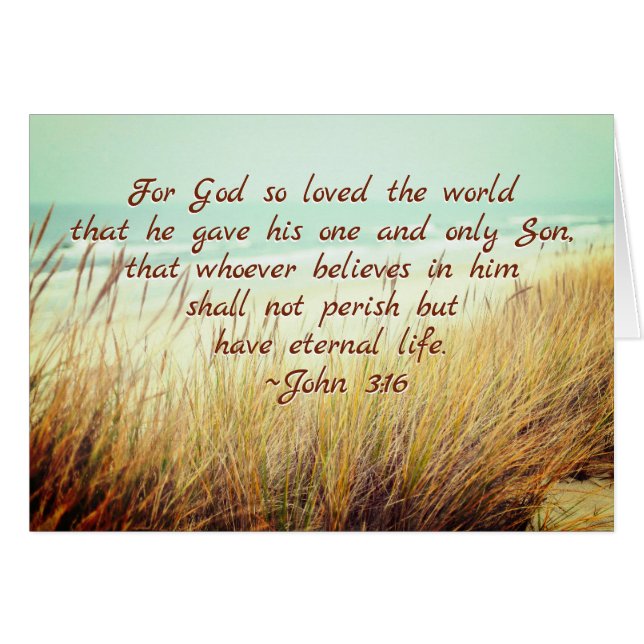 Jean 3:16 Car Dieu a tant aimé le monde, Carte bib (Devant horizontal)