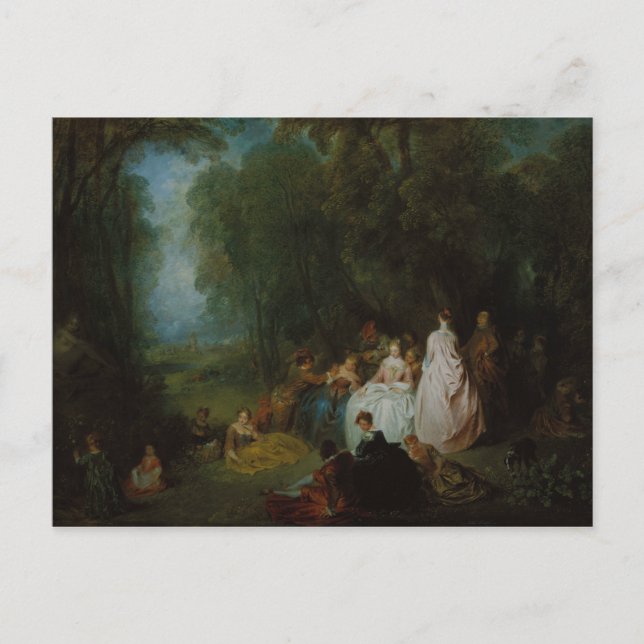 Jean-Antoine Watteau - Pastoral Gathering Postcard (Front)