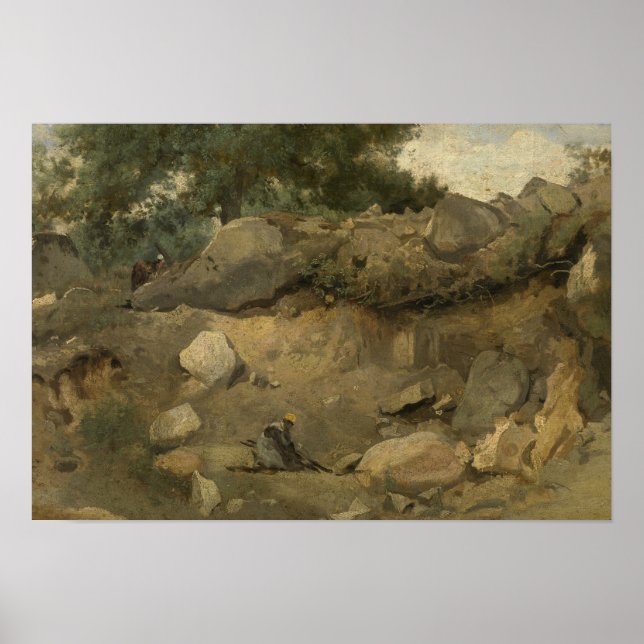 Jean-Baptiste-Camille Corot - Stone Mine Poster (Front)