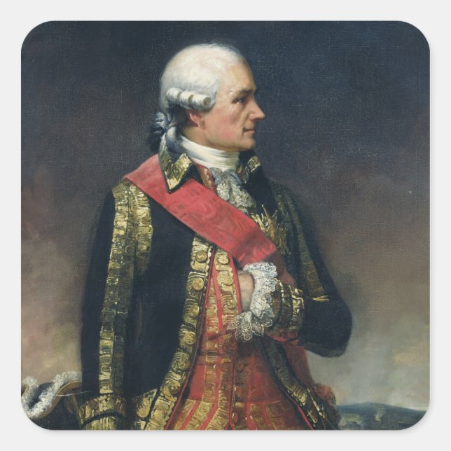Jean-Baptiste de Vimeur  Count of Rochambeau Square Sticker (Front)