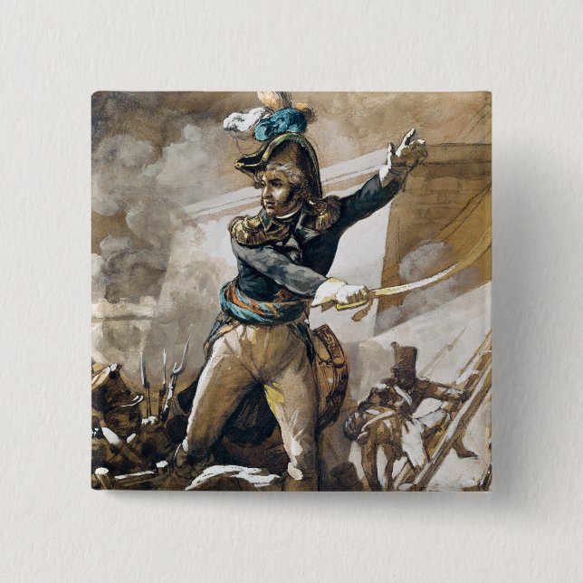 Jean Baptiste Kleber 2 Inch Square Button (Front)