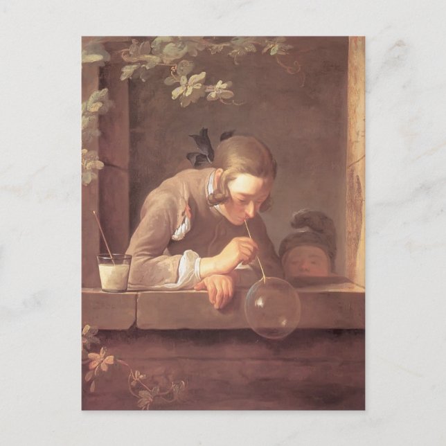 Jean-Baptiste-Simeon Chardin- Soap Bubbles Postcard (Front)