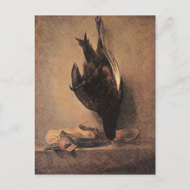 Jean Chardin - Still Life with Dead Pheasant and H Postcard (Front)