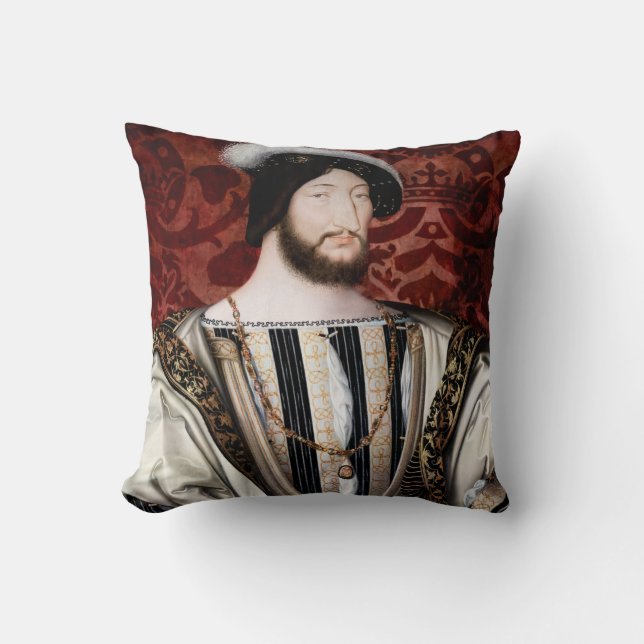 Jean Clouet - Francois I, King of France Throw Pillow (Front)