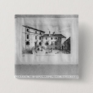 Jean de La Fontaine's  House at 2 Inch Square Button