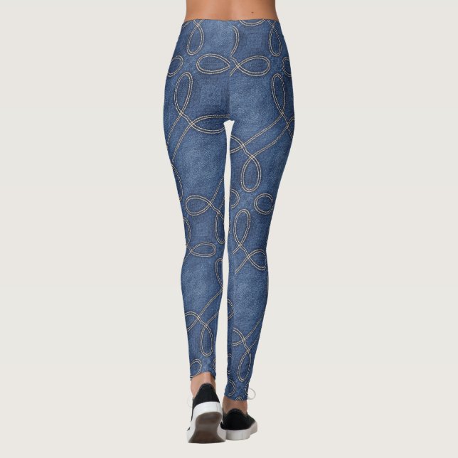 Jean Denim Swirl  Leggings (Back)