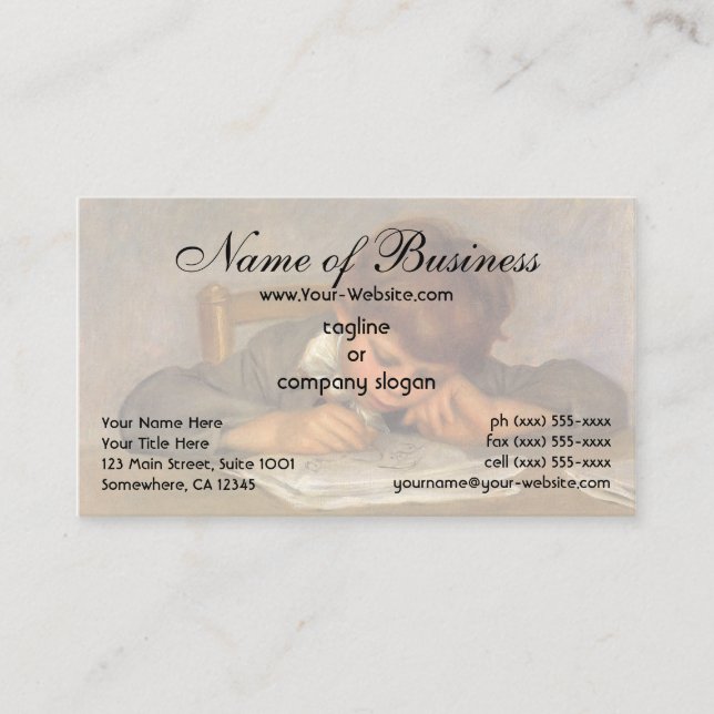 Jean Drawing by Pierre Auguste Renoir Business Card (Front)