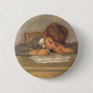 Jean Drawing by Pierre Renoir, Vintage Fine Art 2 Inch Round Button
