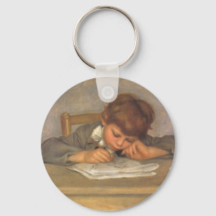 Jean Drawing by Pierre Renoir, Vintage Fine Art Keychain