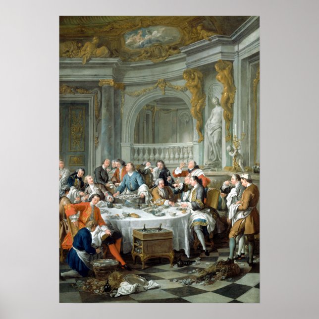 Jean-François de Troy The Oyster Dinner Poster (Front)