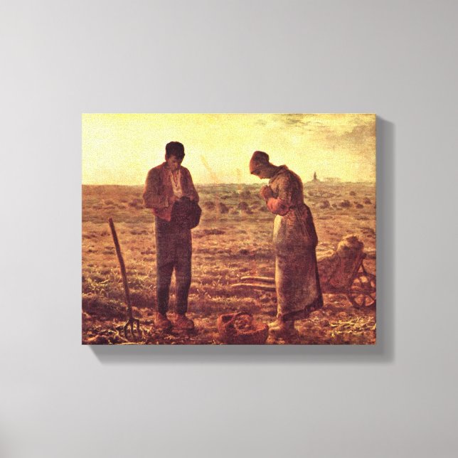 Jean-Francois Millet - Evening Prayer Canvas Print (Front)