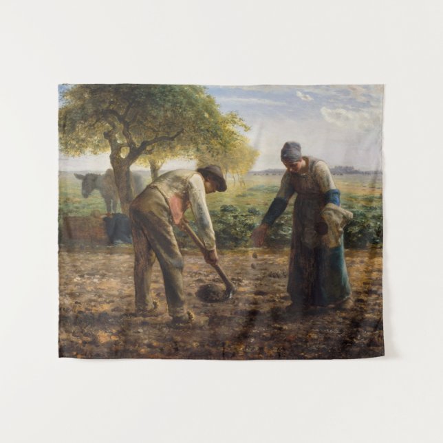Jean-Francois Millet - Potato Planters Tapestry (Front (Horizontal))