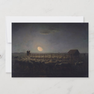 Jean-Francois Millet - Sheepfold, Moonlight 1860 Thank You Card