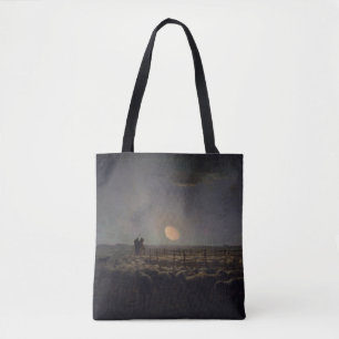 Jean-Francois Millet - Sheepfold, Moonlight 1860 Tote Bag