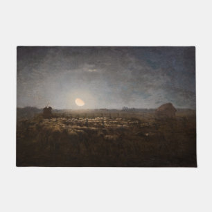 Jean-Francois Millet - Sheepfold, Moonlight 1872 Doormat