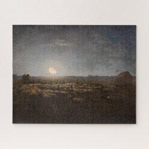 Jean-Francois Millet - Sheepfold, Moonlight 1872 Jigsaw Puzzle