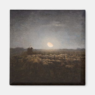 Jean-Francois Millet - Sheepfold, Moonlight 1872 Magnet
