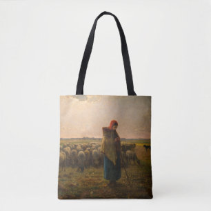 Jean-Francois Millet - Shepherdess and Flock 1863 Tote Bag
