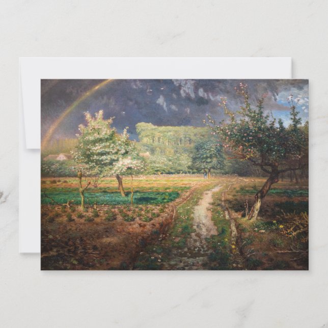 Jean-Francois Millet - Spring at Barbizon Invitation (Front)