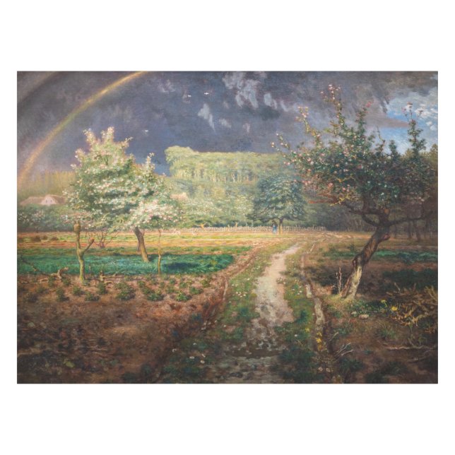 Jean-Francois Millet - Spring at Barbizon Tablecloth (Front (Horizontal))