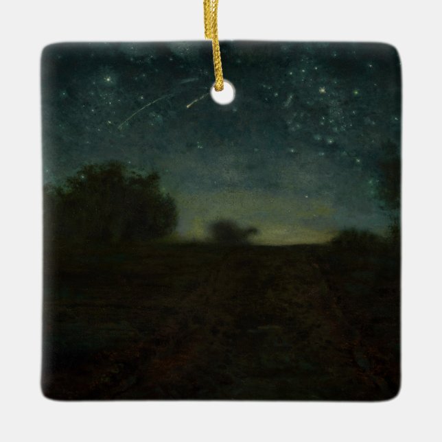 Jean-Francois Millet - Starry Night Ceramic Ornament (Front)