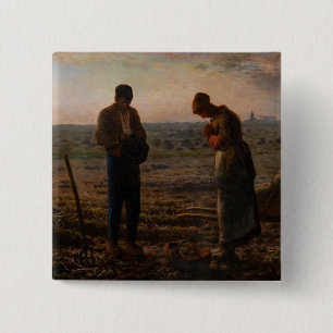 Jean-Francois Millet - The Angelus 2 Inch Square Button