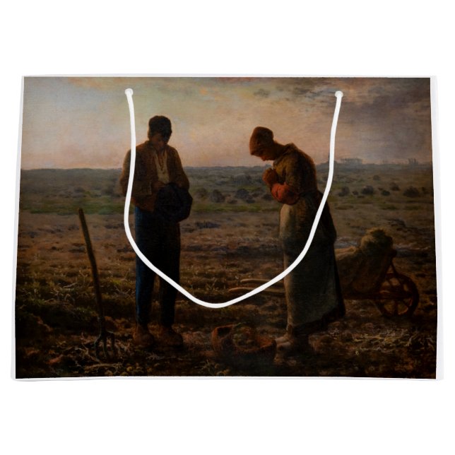 Jean-Francois Millet - The Angelus Large Gift Bag (Front)