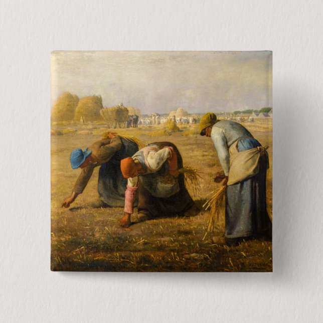 Jean-Francois Millet - The Gleaners 2 Inch Square Button (Front)