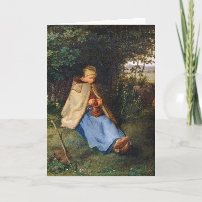 Jean-Francois Millet - The Knitter Card (Front)