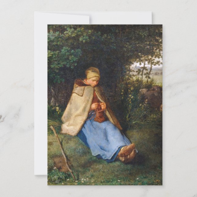Jean-Francois Millet - The Knitter Thank You Card (Front)
