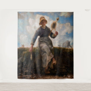 Jean-Francois Millet - The Spinner Girl Tapestry