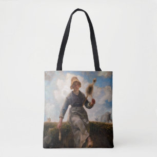 Jean-Francois Millet - The Spinner Girl Tote Bag