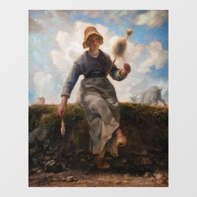 Jean-Francois Millet - The Spinner Girl Window Cling (Sheet)