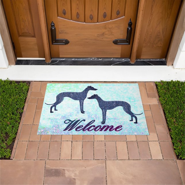 Jean Greyhounds Welcome Doormat (Outdoor)