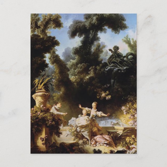 Jean-Honore Fragonard- Progress of Love Pursuit Postcard (Front)