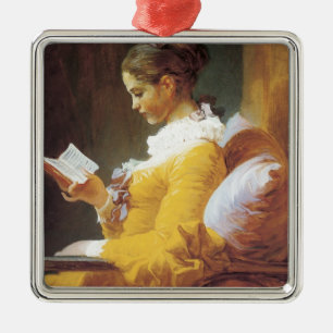 Jean-Honore Fragonard The Reader Metal Ornament