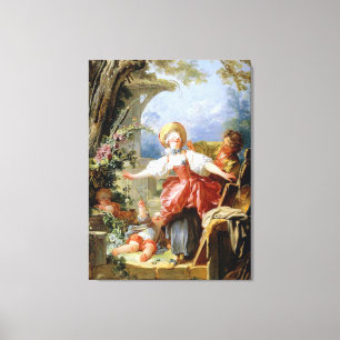 Jean-Honoré Fragonard's Blind Man's Bluff Game Canvas Print