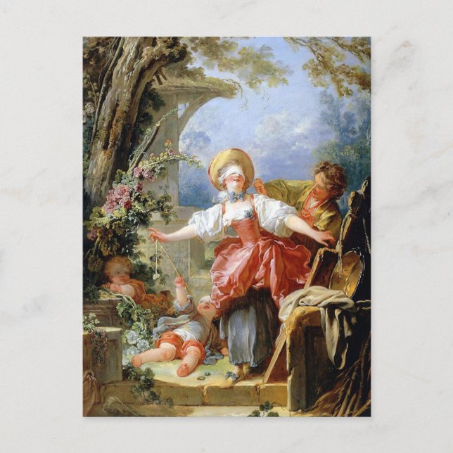 Jean-Honoré Fragonard's Blind Man's Bluff Game Postcard (Front)