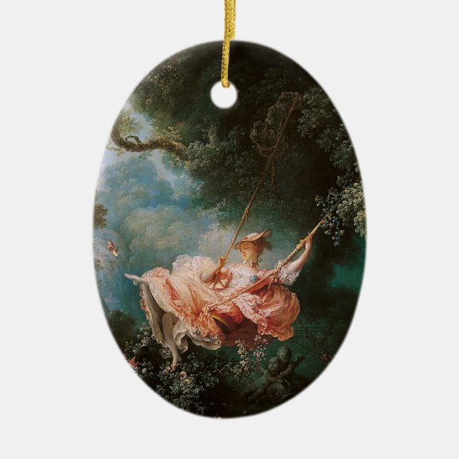 Jean-Honoré Fragonard's The Swing Ceramic Ornament (Front)