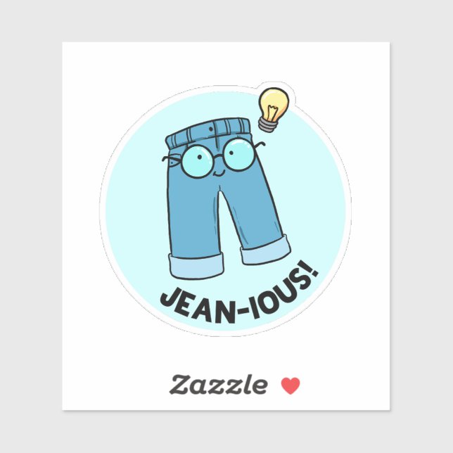Jean-ious Denim Pants Pun Die-Cut Sticker (Sheet)
