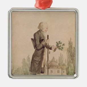 Jean-Jacques Rousseau Gathering Herbs Metal Ornament