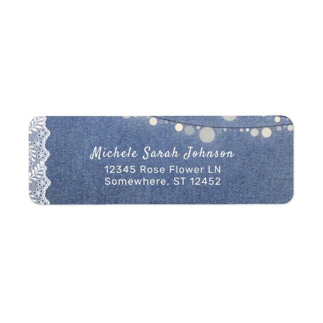 Jean Lace & String Lights Return Address (Front)