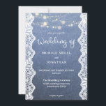 Jean Lace & String Lights Wedding Invitation<br><div class="desc">Send your guests a beautiful wedding invitation due to this jean & lace with string lights invitation.  Great for country and backyard weddings.</div>