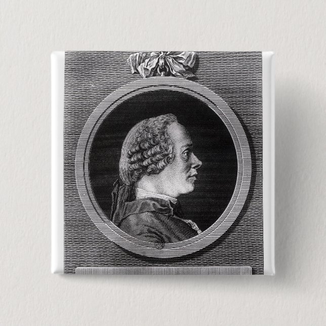 Jean le Rond d'Alembert 2 Inch Square Button (Front)