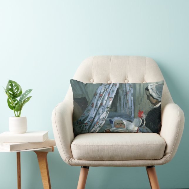 Jean Monet in His Cradle by Claude Monet Lumbar Pillow (Chair)